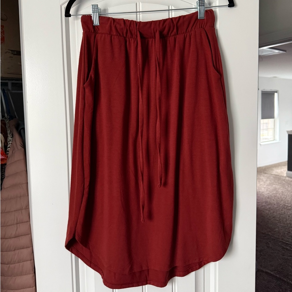 Zenana Outfitters Rust Midi Skirt